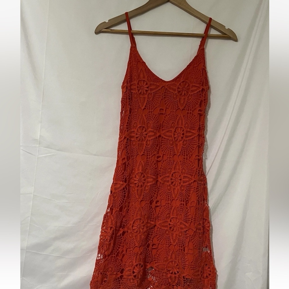 Jack. Dress Lace Red/Rust Women’s Small. Bohemian. Summer Fun. Spaghetti Strap. - Picture 3 of 5